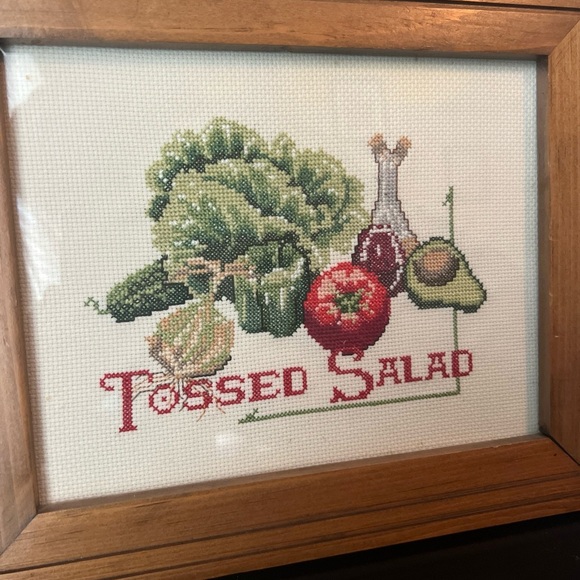 Vintage Cross Stitch Art Tossed Salad - Picture 1 of 3